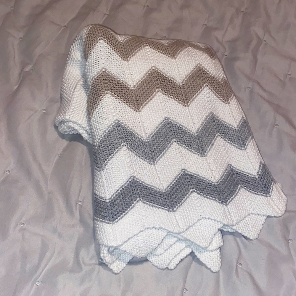 Two Cotton Knit Baby Blankets